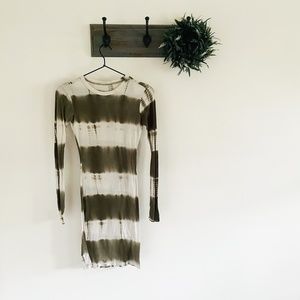 Superdown Green Tie Dye Long Sleeve Dusk Mini Dress XS